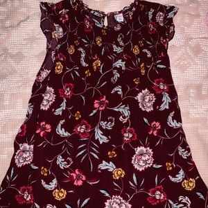 Old Navy Burgundy Floral Print Blouse/Tank